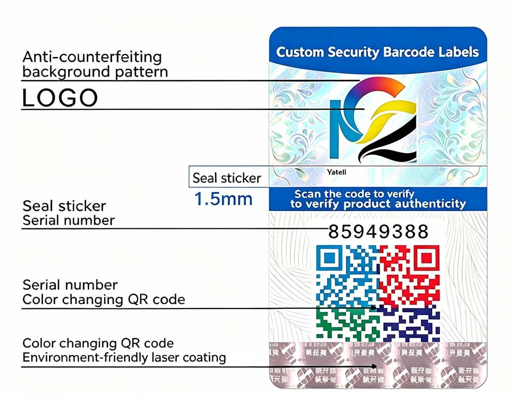 Label Barcode Keamanan Kustom