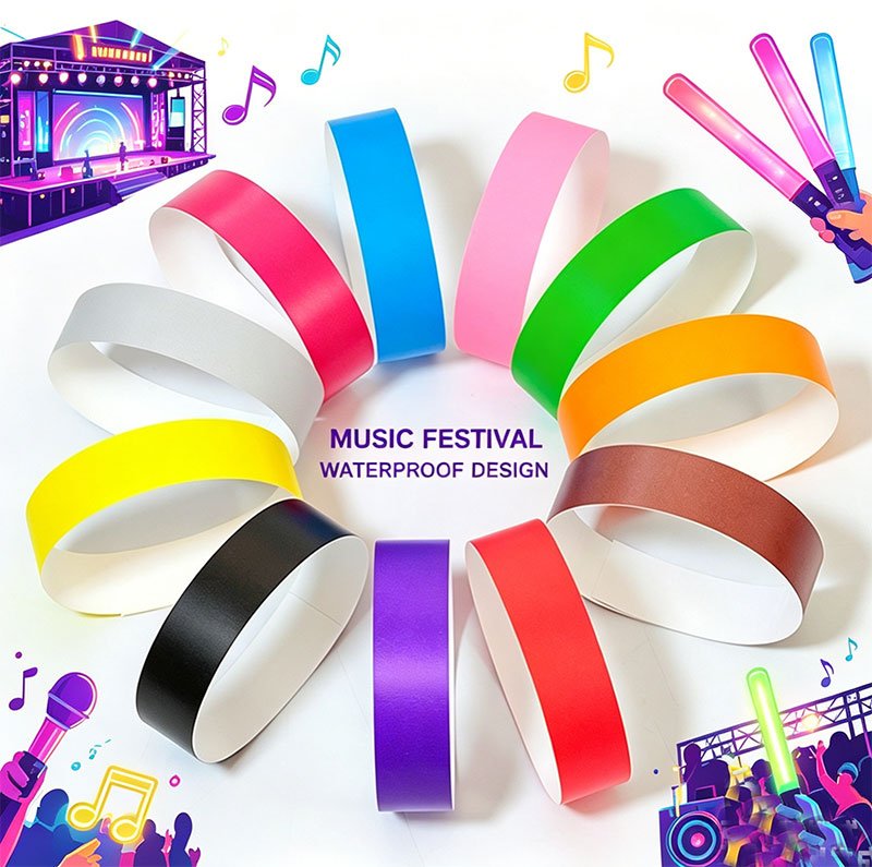 Gelang Tyvek untuk festival dengan cetak
