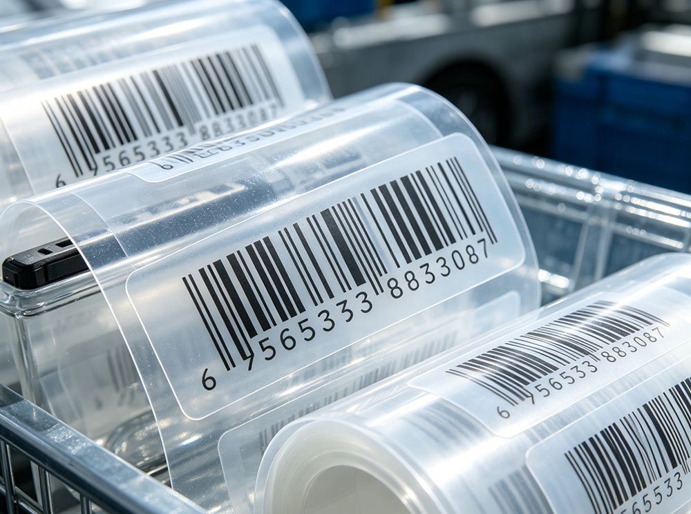 Label Barcode Transparan Industri