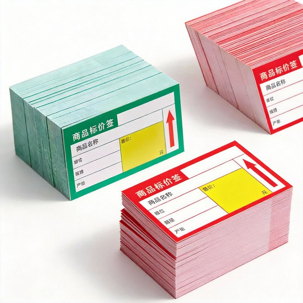 Label komoditas warna stiker harga MRP untuk toko ritel