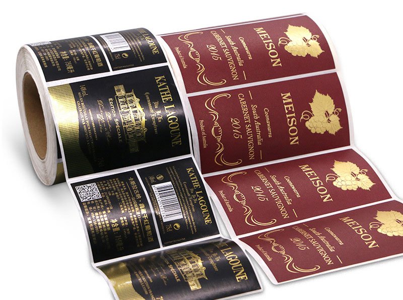 Stiker Botol Wine Hot Foil Stamping