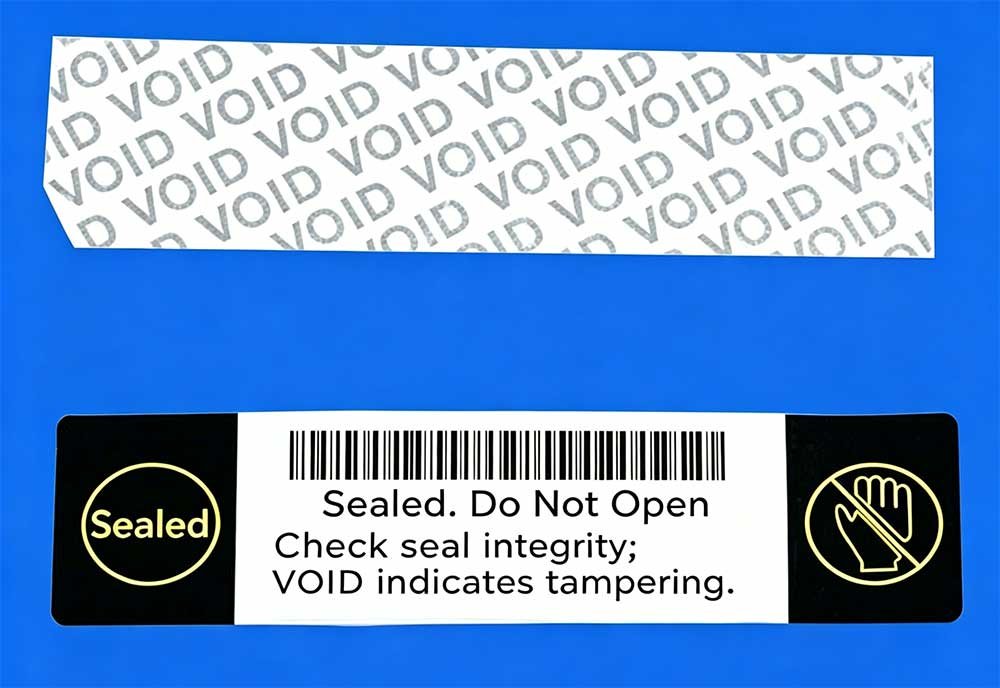 Label Barcode Keamanan VOID Anti-Rusak