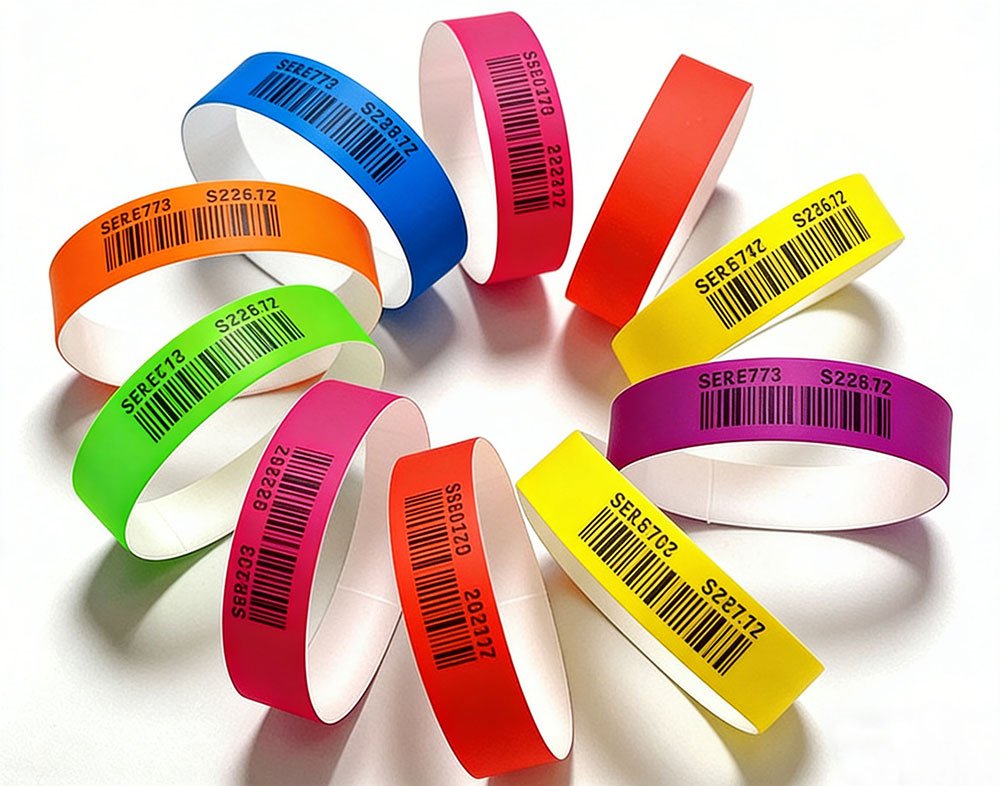 Gelang Tyvek dengan nomor seri