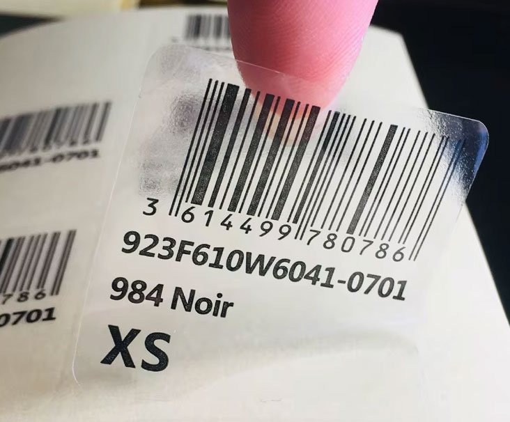 Label Barcode Transparan Tahan Suhu