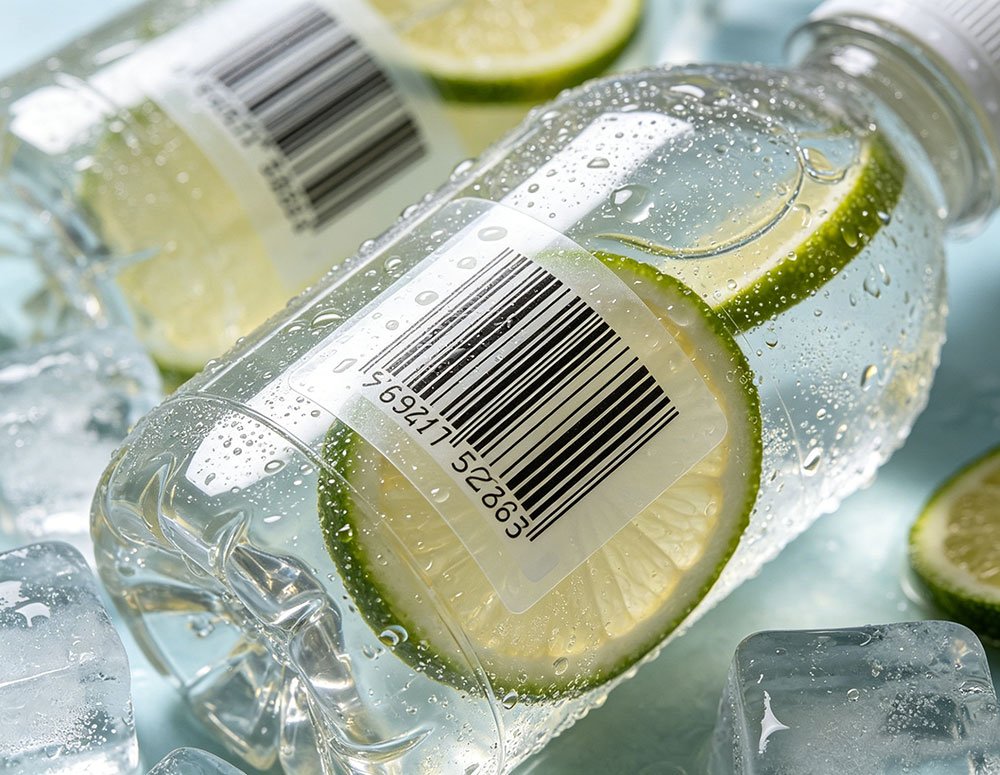 Label Barcode Transparan untuk Botol