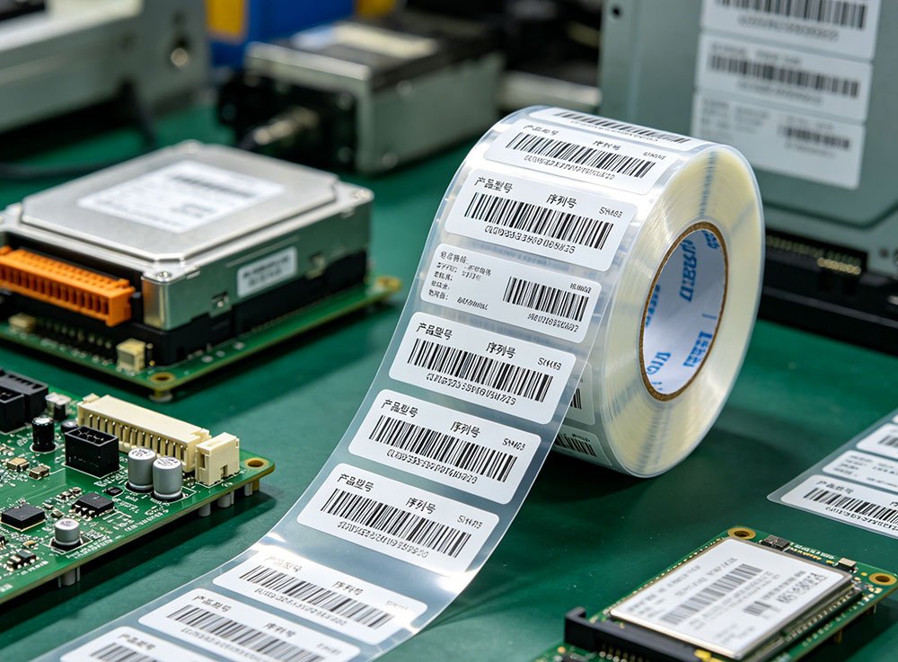 Label Barcode Transparan untuk Elektronik