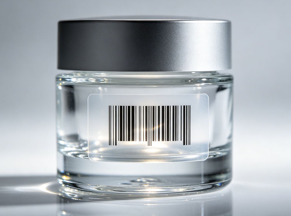 Label Barcode Transparan untuk Wadah Jernih