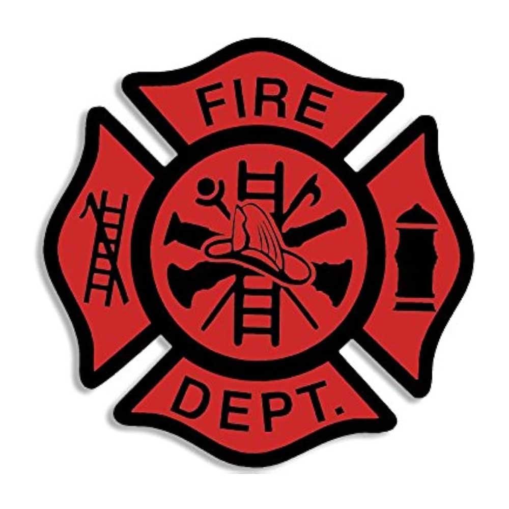 Decal vinil berbentuk Maltese Cross untuk Fire Dept